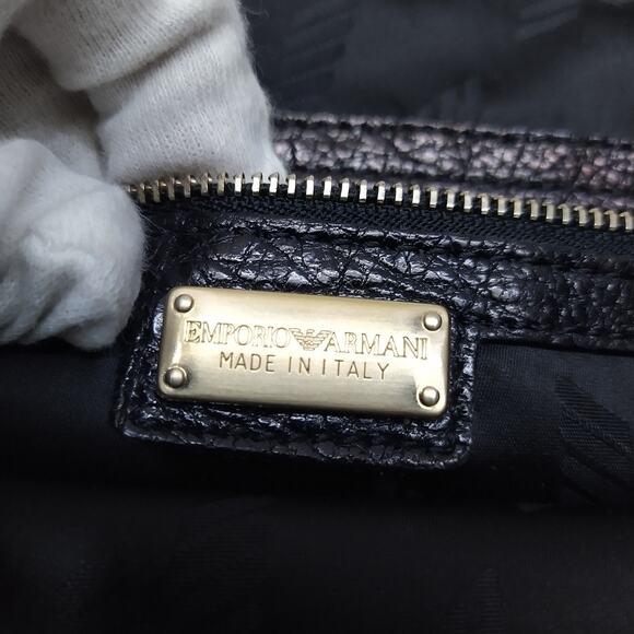 Emporio Armani Black Leather Zipper Closure Hobo Shoulder Bag - Picture 11 of 16